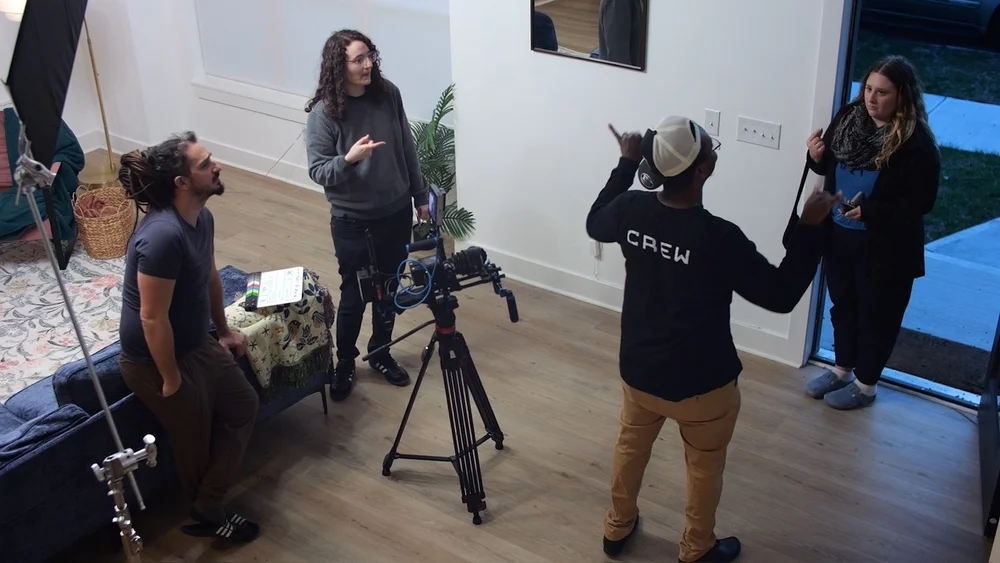 Rydrea Walker directing a crew on set